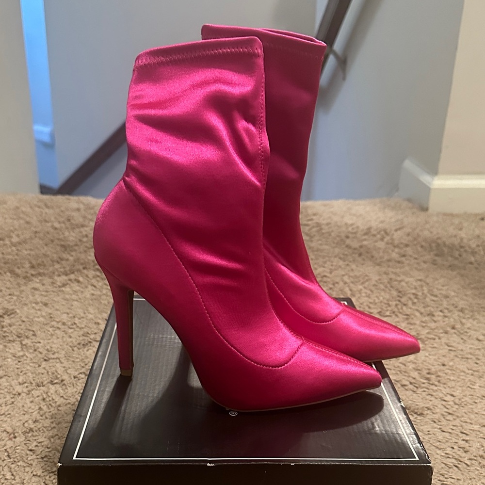 Pink Stiletto Heel Boots